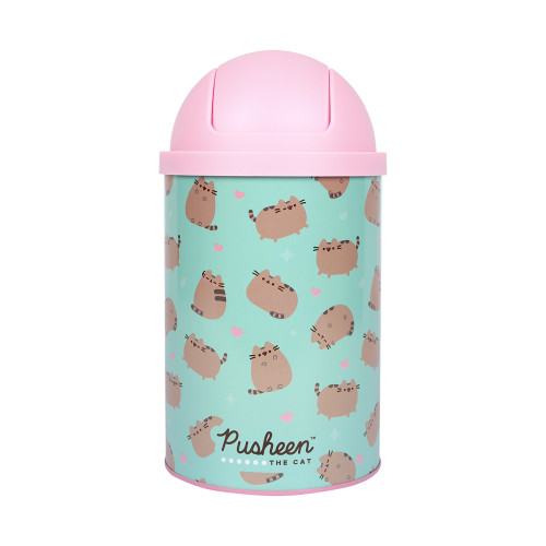 Настольный контейнер для мусора YES метал. Pusheen 10x18см