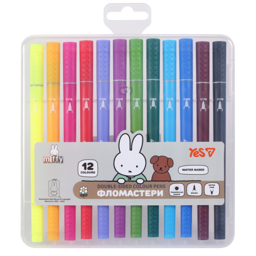 Фломастеры двусторонние Yes 12 цветов Miffy