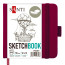 Скетчбук SANTI для графики 12x12см 100 л. твердая обложка PU 110г/м2сливовий