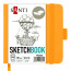 Скетчбук SANTI для графики 12x12см 100 л. твердая обложка PU 110г/м2 желтый