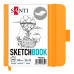 Скетчбук SANTI для графики 12x12см 100 л. твердая обложка PU 110г/м2 желтый
