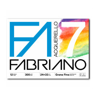 Склейка для акварели Fabriano 7, 24х33 см, 300 г/м², 12 листов, среднее зерно, Fabriano