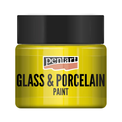 Краска акриловая Желтая Glass and Porcelain, на водной основе, 30 мл, Pentart