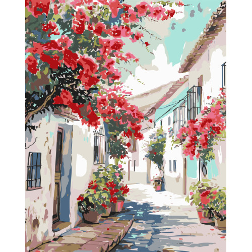 Картина по номерам Riviera Blanca Цветочная улица 40x50 см (RB-1281) Картина по номерам Riviera Blanca Цветочная улица 40x50 см (RB-1281)