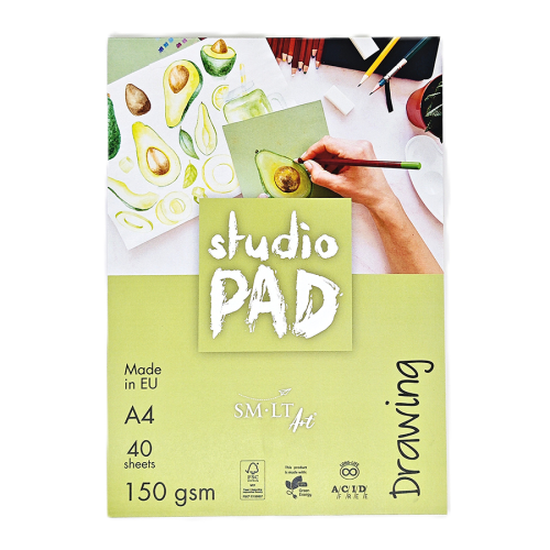 Склейка для эскизов и рисунка Studio, А4, 150 г/м², 40 л, SM-LT Art