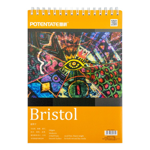 Альбом на спирали для рисунка Bristol Potentate А4, 240 г/м², 36 л