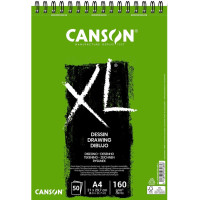 Альбом для рисунку на спіралі  XL, А4, 160г/м2, 50л, білий колір, Canson
