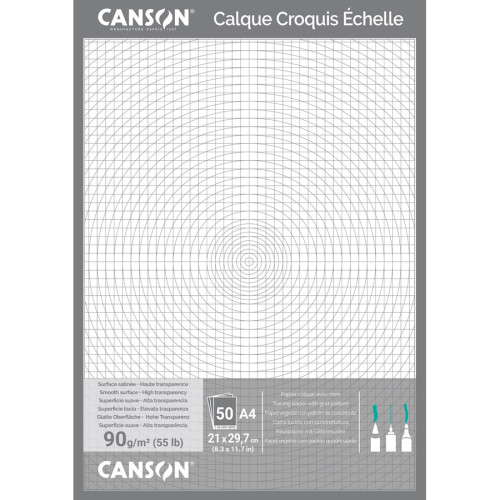 Калька для технического черчения, А4, 90 г/м², 50 л, Canson