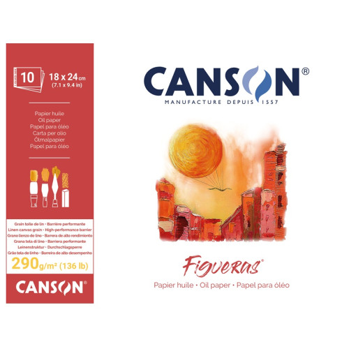 Блок бумаги для масла и акрила Figueras, 18х24 см, 290 г/м², 10 л, Canson
