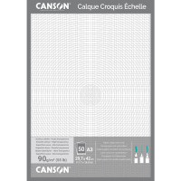 Калька для технического черчения Canson Calque Satin 90 г/м² А3 (29,7х42 см) 50 листов