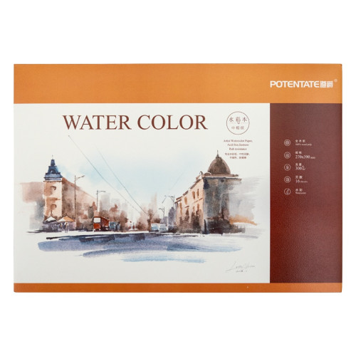 Склейка-блок для акварели Potentate 27х39 см, 300 г/м², среднее зерно, 16 л
