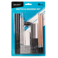 Набор для рисунка Sinoart Sketch and Drawing 18 предметов, в блистере