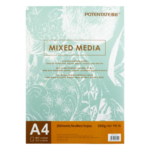 Склейка для смешанных техник Mixed Media Potentate А4, 200 г/м², 20 л