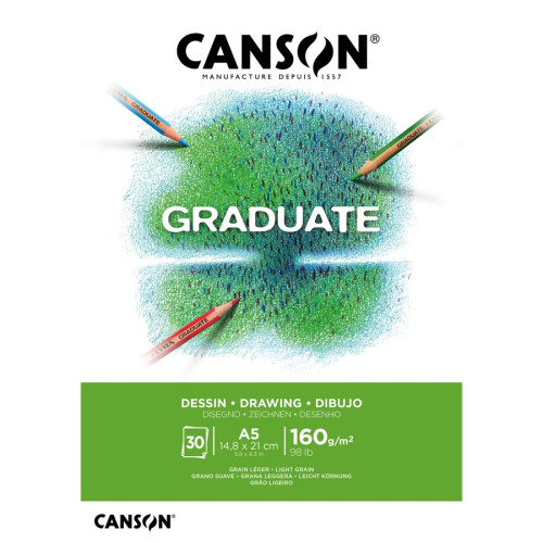 Склейка бумаги для рисунка GRADUATE DESSIN, А5, 160 г/м², 30 л, Canson