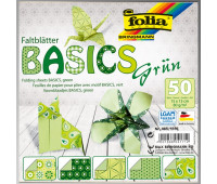 Папір для орігамі Folia Folding Papers 15x15 см, 50 аркушів, 80 г м 2, зелений (465/1515)
