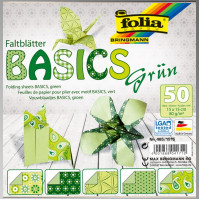 Бумага для оригами Folia Folding Papers 15x15 см, 50 листов, 80 г м 2, зеленый (465/1515)
