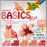 Папір для орігамі Folia Folding Papers 15x15 см, 50 аркушів, 80 г м 2, червоний (462/1515)