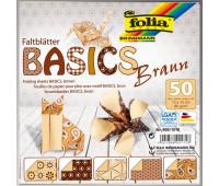 Папір для орігамі Folia Folding Papers 15x15 см, 50 аркушів, 80 г м 2, коричневий (466/1515)
