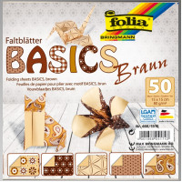 Бумага для оригами Folia Folding Papers 15x15 см, 50 листов, 80 г м 2, коричневый (466/1515)