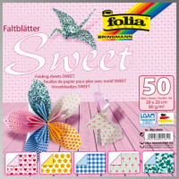 Папір для орігамі Folia серія Sweet 20х20 см, 50 аркушів 80 г.м 2 (491/2020)