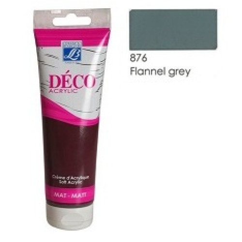 Акрилова фарба Deco Acrylic Cream 120 мл №876 Сірий фланелевий