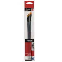 Кисти синтетика в наборе, длинный ворс, прямые LOUVRE BRUSH синтетика № 4, 8, 12 LG
