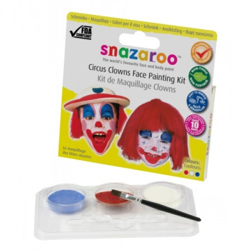Краски для грима Snazaroo Circus clown 3х2 мл