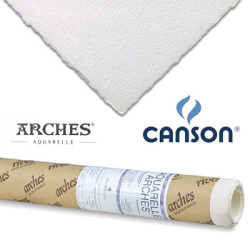 Акварельная бумага в рулоне Canson Arches Hot Pressed 300 гр, 1,13x9,14 м