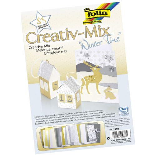Набор дизайнерской бумаги Folia Creative Mix Winter Time 83 элемента