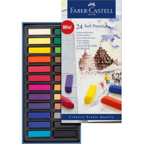 Мягкие пастельные мелки Faber-Castell Studio Quality мини ( 35 мм) 24 цвета, 128224