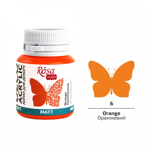 Акрилова фарба матова 20 мл Помаранчевий №6