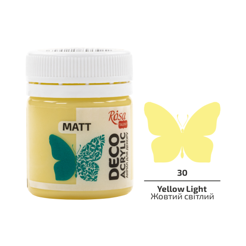 Акрилова фарба матова 20 мл Світло-жовтий №30 Акрилова фарба матова 20 мл Світло-жовтий №30