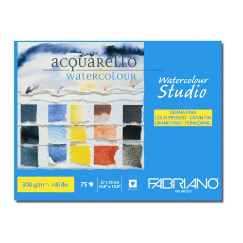 Склейка для акварелі Fabriano Watercolor Studio 27х35 см пл 300г/м2 75л сер зерно