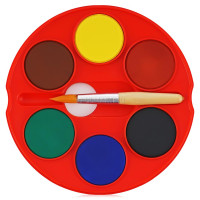Акварель Faber-Castell 6 цв сухие с кисточкой d=40мм 125007