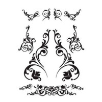 Чорно-біле натирання Cadence, Rub On Transfers Black&White, 17х25 см, R-001