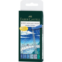 Лайнери Faber-Castell PITT artist pen B 6 кольорів Відтінки синього 167164