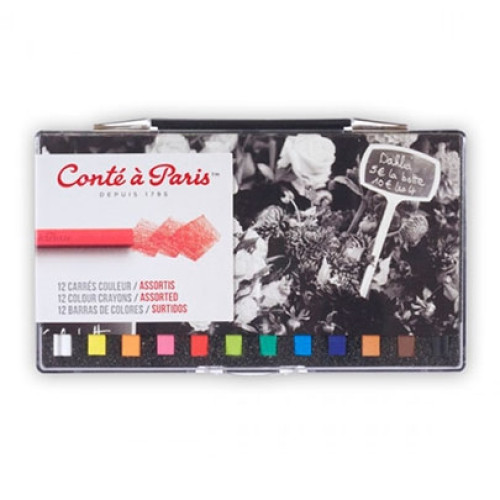 Набор пастели Conte Box of 12 шт. assorted coloured carres