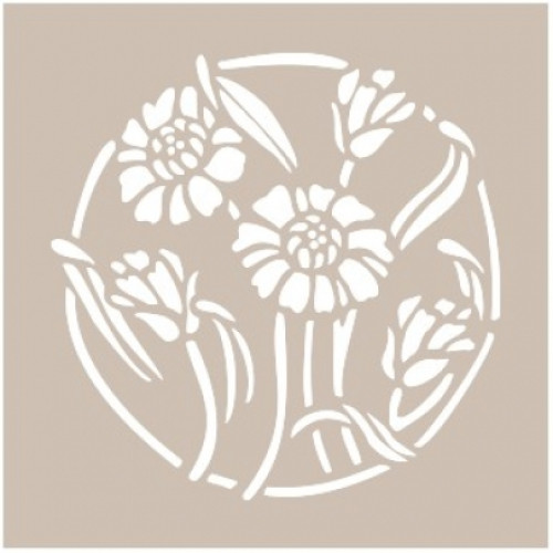Трафарет круглый цветы Cadence, диам 22 см, YB-03